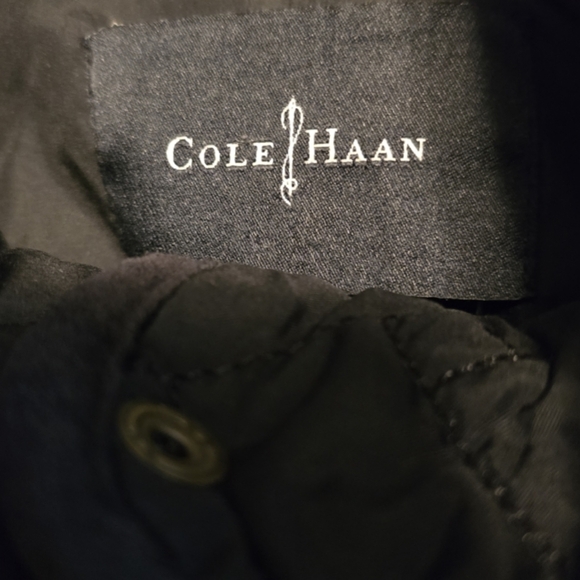 Cole Haan Quilted black coat  w/ front and side pockets faux suede lining size - Picture 3 of 5